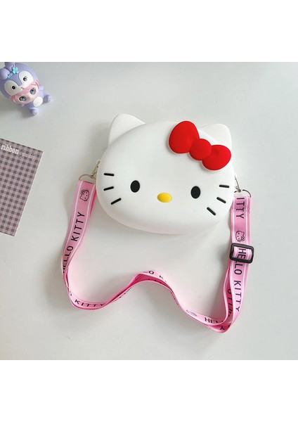 Sanrio Hello Kitty Silikon Çanta Kızlar Karikatür Cep Telefonu Çantası Mini Omuz Messenger Omuz Çantası Çocuk Sikkesi Pursecoor: Küçük Pembe (Yurt Dışından)
