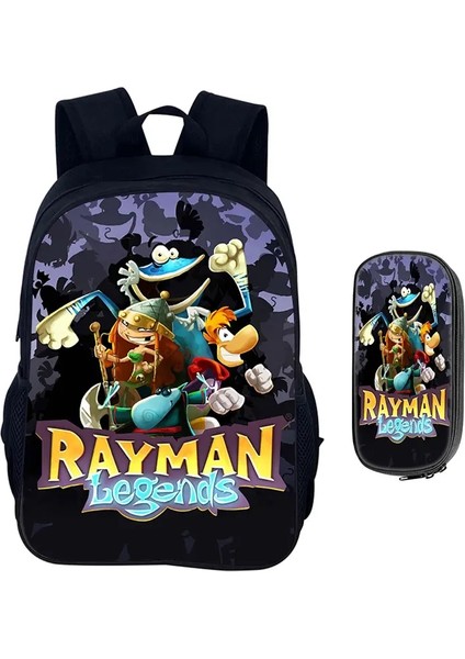 Karikatür Oyunları Rayman Legends 2pcs Set Sırt Çantası Schoolbag Erkek Kızlar Kamp Sırt Çantası Kalem Kılıf Kalıp Kalem Çantası Kalem Boxcolor: COLOR23 (Yurt Dışından)