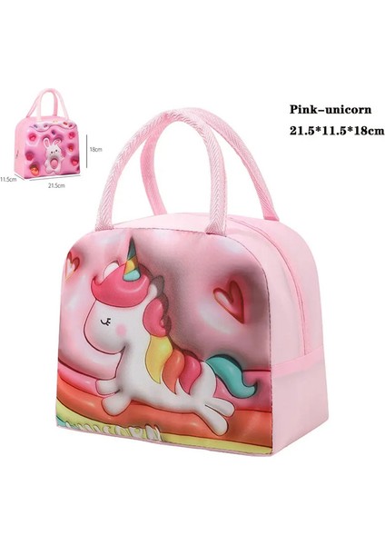 Termal Çanta Gıda Depolama Çantası Öğrenci Öğle Yemeği Çocuklar Için Serin Çanta Çocuklar Için Gıda Konteyneri Okul Küçük Termal Öğle Yemeği Çanta Rengi: 3d-Pembe-Unicom (Yurt Dışından)