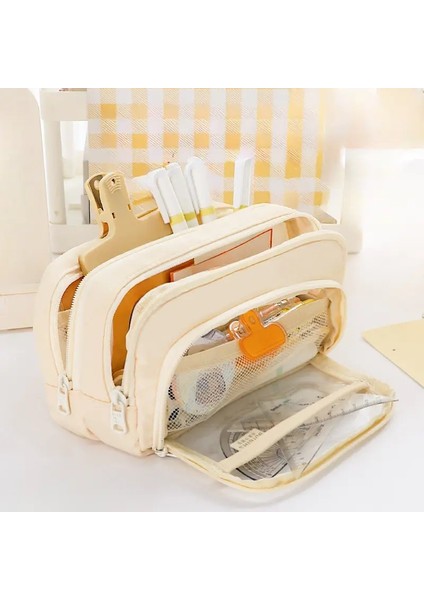 Kızlar Sabit Kalem Çantası Büyük Kapasiteli Estetik Okul Kılıfları Koreli Kırtasiye Tutucu Çanta Çocuklar Kalem Kılıfı Okul Sarf Malzemesi: Siyah (Yurt Dışından)