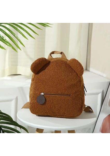 Peluş Sırt Çantası Sevimli Küçük Ayı Kulak Sırt Çantası Büyük Kapasiteli Karikatür Öğrenci Sırt Çantası: Pembe (Yurt Dışından)