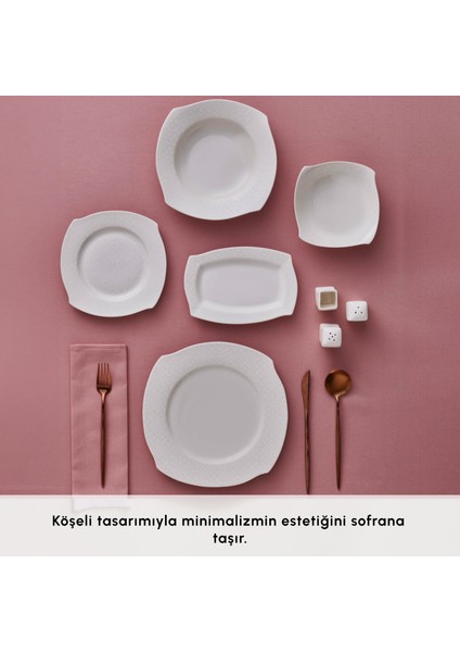 Square Bone Fancy 53 Parça 12 Kişilik Yemek Takımı fırsatları