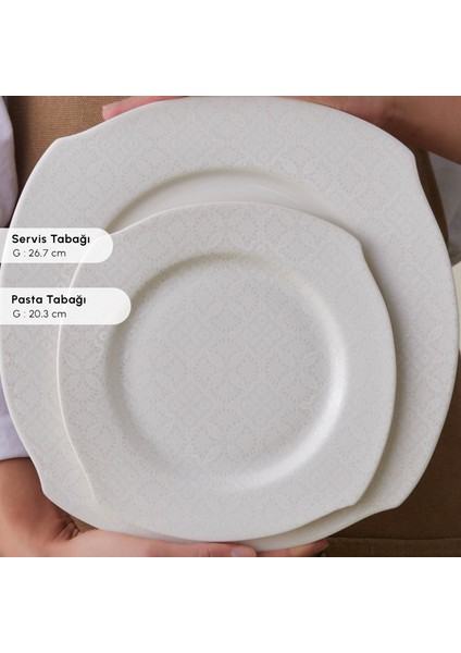 Square Bone Fancy 53 Parça 12 Kişilik Yemek Takımı