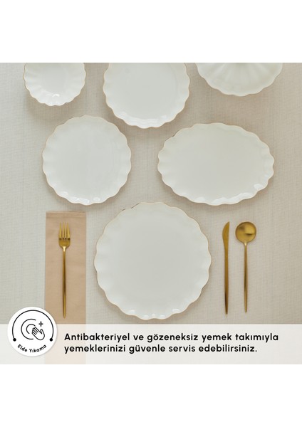 Fine Pearl Extra Shell 55 Parça 12 Kişilik Yemek Takımı Gold indirimleri