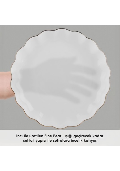 Fine Pearl Extra Shell 55 Parça 12 Kişilik Yemek Takımı Gold