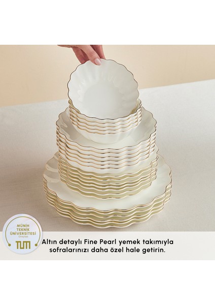 Fine Pearl Extra Shell 55 Parça 12 Kişilik Yemek Takımı Gold
