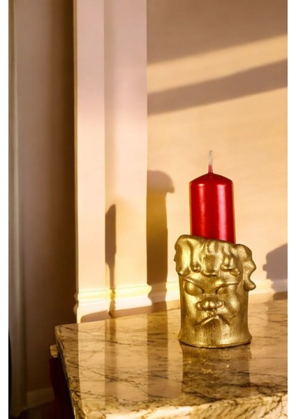 Gümüş Eskitme Mumluk Şamdan Ince Mum Uyumlu Model 4