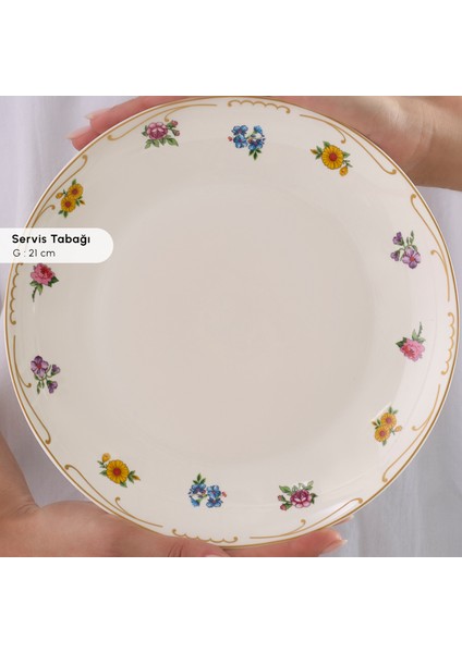 Forever Bone Natty 6 Kişilik 26 Parça Yuvarlak Desenli New Bone Porselen Kahvaltı Takımı indirimleri