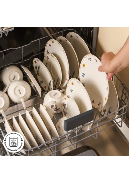 Forever Bone Natty 6 Kişilik 26 Parça Yuvarlak Desenli New Bone Porselen Kahvaltı Takımı