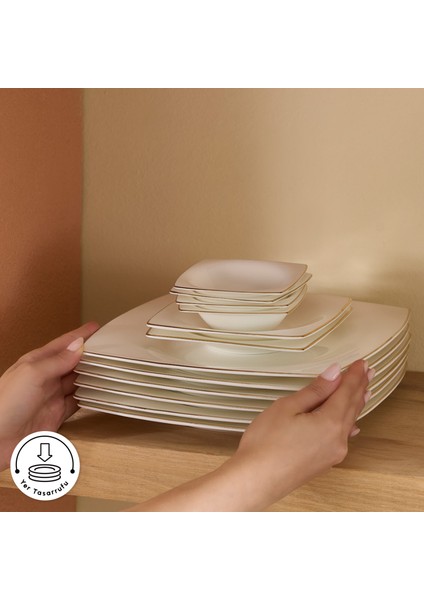 Fine Pearl Ragusa 26 Parça 6 Kişilik İnci Kahvaltı Takımı Gold