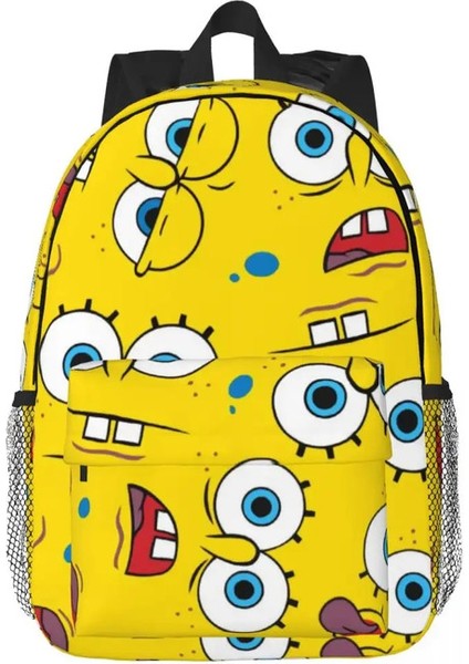 Spongebob Yeni Şık Desen Okul Çantası Baskı Hafif Sırt Çantası 15INCHCOLOR: Siyah (Yurt Dışından)