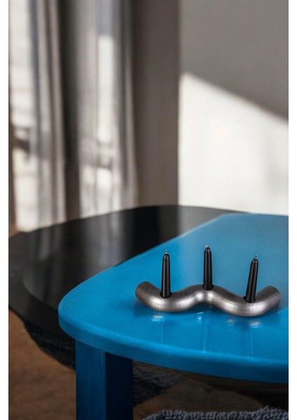 Altın Mumluk Şamdan Ince Mum Uyumlu Model 14