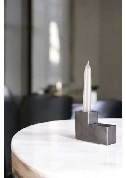 Altın Mumluk Şamdan Ince Mum Uyumlu Model 17