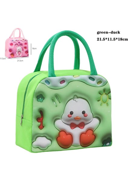 Gıda Depolama Çantası Öğle Yemeği Öğle Yemeği Serin Yemek Çantası Çocuklar Için Gıda Konteyneri Schiool Termal Öğle Yemeği Yemek Çantası Anne Çantası Renk: Yeşil Ördek (Yurt Dışından)