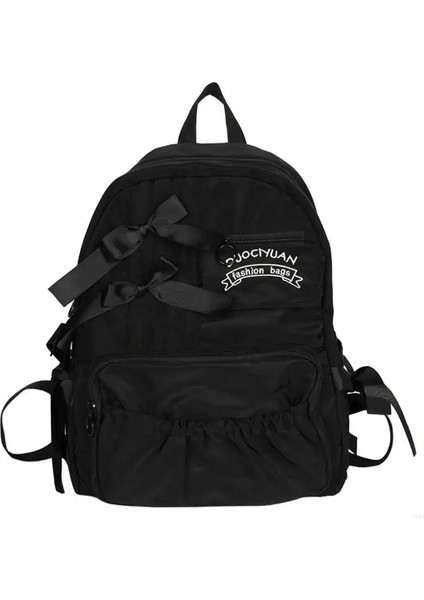 4xff Japon Anime Naylon Okul Çantası Bows Preppy Büyük Backpackcolor ile Genç Kızlar Için: Mor Için (Yurt Dışından)