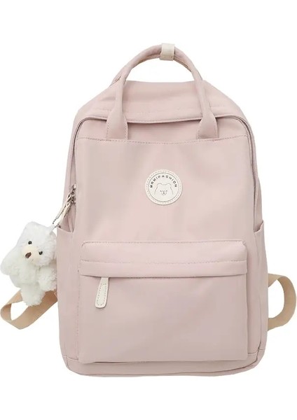 Moda Kadınlar Gençler Için Büyük Kapasite Sırt Çantası Siyah Okul Çantası Kadın Iş Seyahati Kitap Çantası Kız Su Geçirmez Yeni Mochila Renk: Pembe/beden: Ayı Bebek ile (Yurt Dışından)