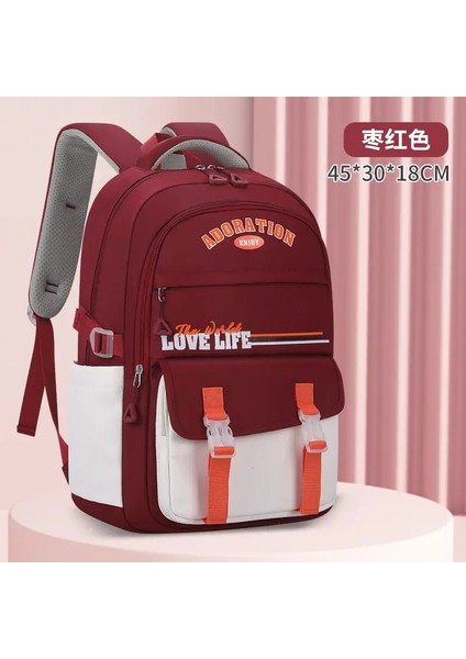 Sevimli Kızlar Okul Çantaları Çocuklar Ilkokul Sırt Çantası Çocuklar Kitap Çantası Prenses Okul Çantası Su Geçirmez Öğrenci Sırt Çantası Renk: Kırmızı (Yurt Dışından)