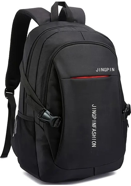Şık Erkek Sırt Çantası - Büyük Kapasite, Lise/kolej Için Mükemmel, Çeşitli Fermuar Stiline Sahip Çok Yönlü Seyahat Dizüstü Bilgisayar Çantası: Siyah -50CM (Yurt Dışından)