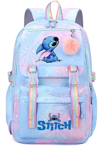 Dikiş Büyük Kapasiteli Sırt Çantası, Gündelik Naylon Sevimli Gün Çantası, Karikatür Anime Okul Çantası, Kız Gündelik Seyahat Sırt Çantası Renk: Dikiş-D-Mavi (Yurt Dışından)