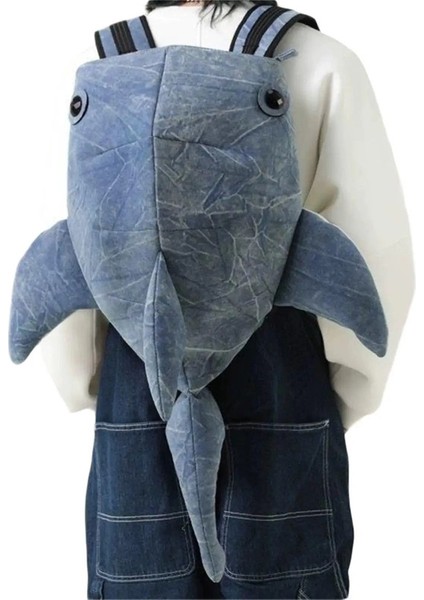 Kadınlar Sevimli Köpekbalığı Sırt Çantası Hafif Kapasiteli Büyük Kapasiteli Hayvan Seyahati Daybag Bagaj Okul Seyahat Açık Mekan Çantası: Gri (Yurt Dışından)