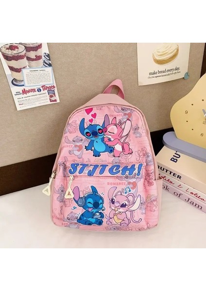 Dikiş Moda Naylon Sırt Çantası, Karikatür Dikiş Baskısı, Okul Için Uygun ve Çocuklar ve Kızlar Için Hafif Seyahat Sırt Çantası Rengi: Stitch-B (Yurt Dışından)