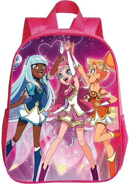 Su Geçirmez Lolirock Schoolbag 12INCH Pembe Sırt Çantası Okul Öncesi Kızlar Karikatür Anaokulu Kitap Çantası Çocukluk Eğitimi Sırt Çantası Renk: 2 (Yurt Dışından)