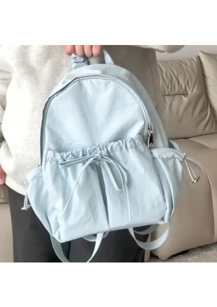 Basit ve Çok Yönlü Çizme Yayını Yay Kişiselleştirilmiş Işlemeli Ad Naylon Backpackcolor: Mavi/boyut: Adına Gerek Yok Adlı Büyük Kapasiteli Sırt Çantası (Yurt Dışından)