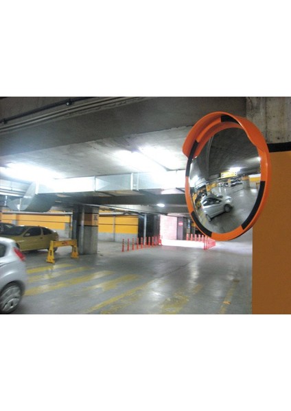 Trafik Güvenlik Aynası 80 cm Sarı-Siyah ve 2 M Galvaniz Flanşlı Direk Set modelleri