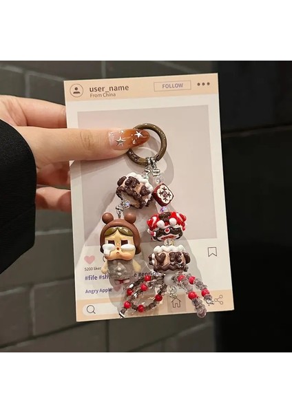 Yeni Crybaby Keychain Muhteşem Cep Telefonu Kordon Çantası Kolye Dekoratif Zincir Kısa Işık Lüks Ağır Sanayi El-Boyalı Color: Çikolata (Yurt Dışından)