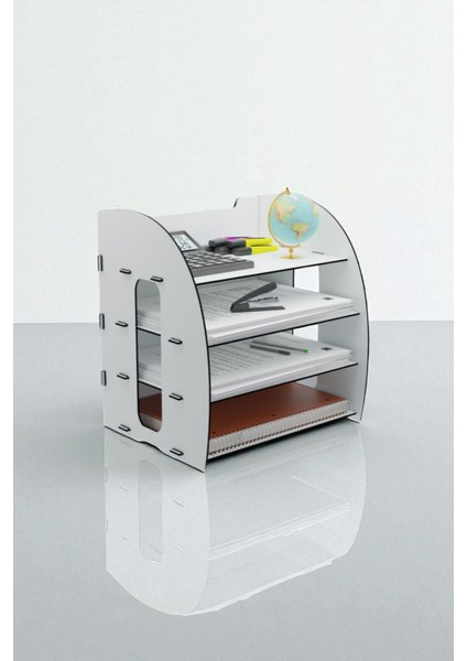 Dosya Düzenleyici Masa Üstü Organizer Ahşap Evrak Rafı Model 6