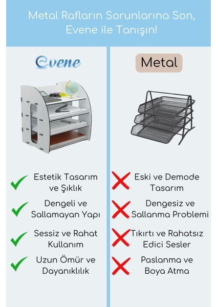 Dosya Düzenleyici Masa Üstü Organizer Ahşap Evrak Rafı Model 6