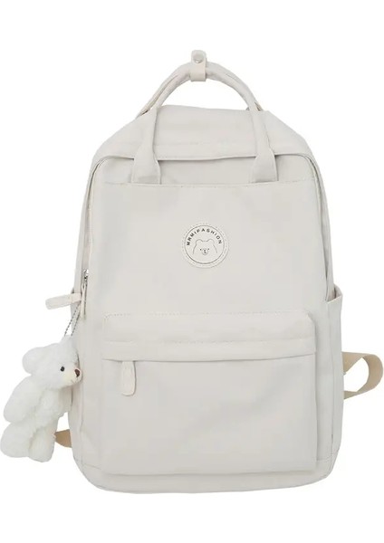 Moda Kadınlar Gençler Için Büyük Kapasite Sırt Çantası Siyah Okul Çantası Kadın Iş Seyahati Kitap Çantası Kız Su Geçirmez Yeni Mochilacolor: Beyaz/boyut: Bear Bebek ile (Yurt Dışından)