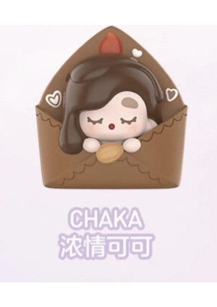 Orijinal Pop Bean Love Mektup Serisi Mini Dolls Kawaii Anime Figür Sevimli Masaüstü Modeli Molly Sp Dimoo Sürpriz Hediyeler Koleksiyonu Renk: Chaka (Yurt Dışından)
