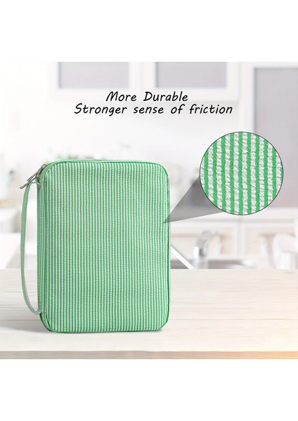 Çizgili Incil Kapakları Seersucker Kılıf Çantası Kadınlar Için Handalı Kızlar Hafif Sanat Hediyeleri Gençler Kitap Koruyucu Taşıyıcı: Mavi (Yurt Dışından)