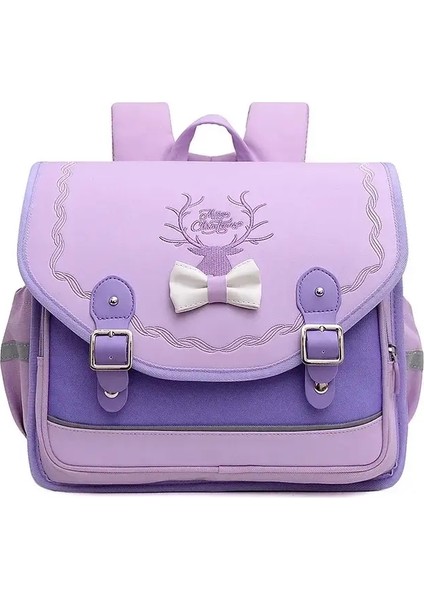 Okul Çantaları Kızlar Ortopedik Sırt Çantası Sevimli Su Geçirmez Okul Çantası Genç Için Genç Flip Kitap Çantası Öğrenci Sınıfı 1-3 Mochilas Infantil Renk: Mor (Yurt Dışından)