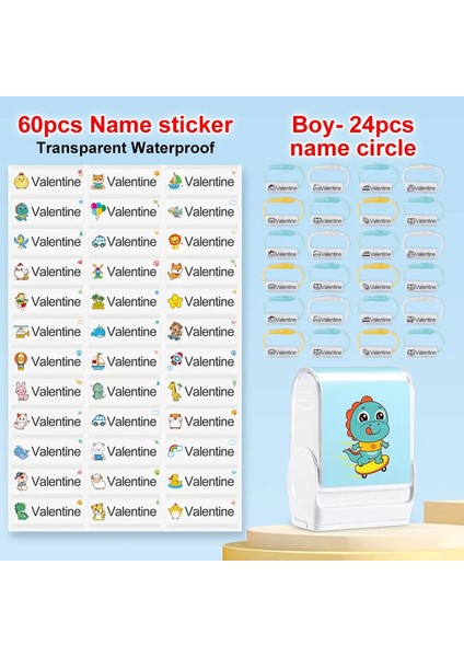 Özelleştirilmiş Kids Adı Damga Kişiselleştirilmiş Su Geçirmez Damla Okul Tekdüzen Elbiseler Logo Shose Etiketler Kişiselleştirilmiş Mürekkep Pad Damgaları Renk: Blue Boy Set-A (Yurt Dışından)