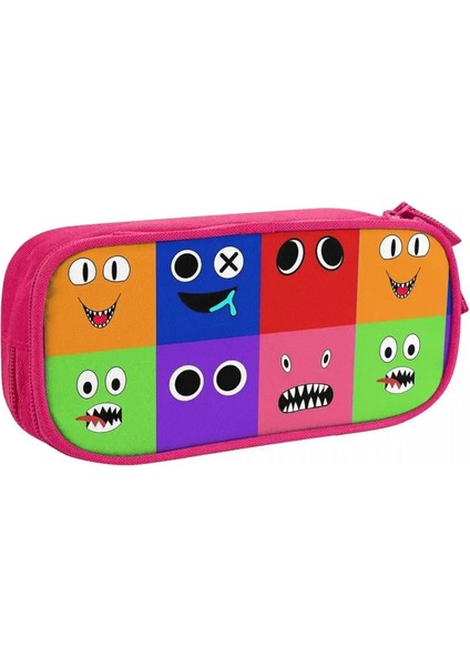 Gökkuşağı Arkadaşları Kalem Kılıfı Yeni Izgara Yüz Karakterleri Video Oyunu Kalem Kutusu Çanta Kızlar Büyük Kapasite Okul Malzemeleri Hediye Renkleri: Pembe (Yurt Dışından)