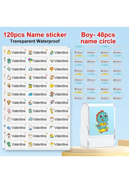 Özelleştirilmiş Kids Adı Damga Kişiselleştirilmiş Su Geçirmez Damla Okul Tekdüzen Elbiseler Logo Shoose Etiketleri Kişiselleştirilmiş Mürekkep Pad Pulları Renk: Blue Boy Set-B (Yurt Dışından)