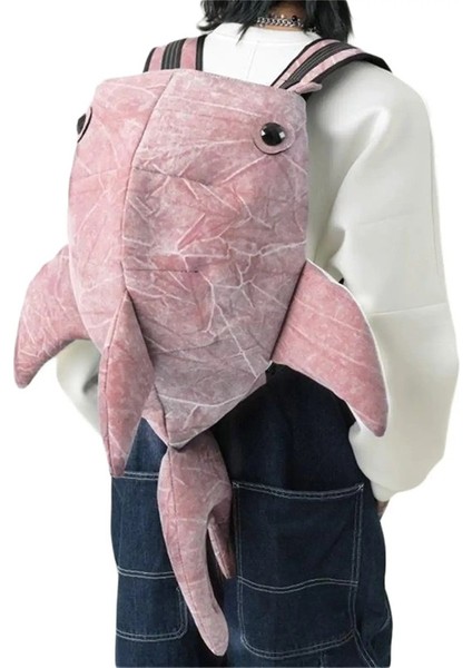 Kadınlar Sevimli Köpekbalığı Sırt Çantası Hafif Büyük Kapasiteli Hayvan Seyahati Gündap Çantası Okul Seyahat Açık Renk: Pembe (Yurt Dışından)
