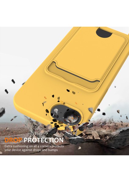 iPhone 16E Kılıfı Sıvı Silikon Kart Tutucu Arka Telefon Kılıfı Boyun Askılı-Sarı (Yurt Dışından) fiyatları