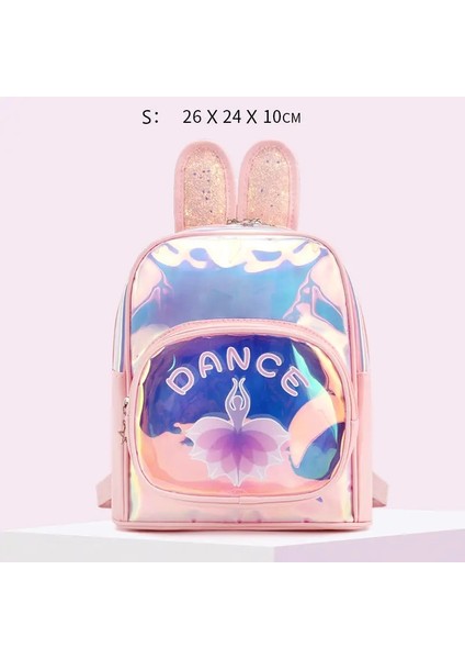 Çocuklar Sevimli Sırt Çantası Kızlar Lazer Tavşan Karikatür Dans Çantası Latin Dans Yoga Dans Caz Parlak Depolama Çantaları Çocuklar Schoolbagcolor: Pembe S (Yurt Dışından)
