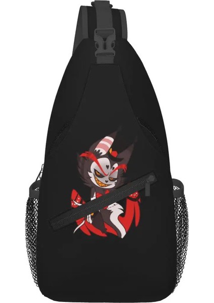 Hazbin H-Hotel Sling Göğüs Çantaları Crossbody Omuz Sırt Çantası Açık Spor Day Packs Moda Çantası Renk: 4 (Yurt Dışından)
