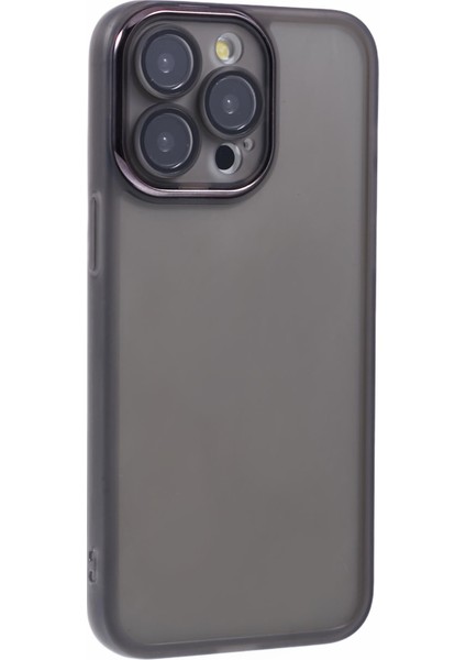 Dksm Serisi iPhone 14 Pro Kılıf Elektrokaplama Kamera Çerçevesi Tpu Telefon Kılıfı-Şeffaf Siyah (Yurt Dışından)