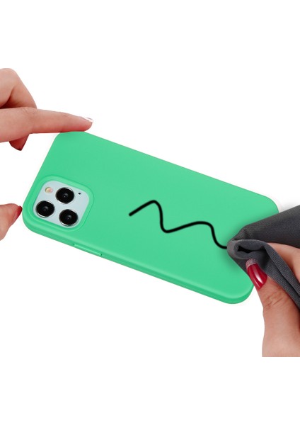 iPhone 12 Pro Max 6.7 Inç Sıvı Silikon Yumuşak Cep Telefonu Kılıfı Akıllı Telefon Kılıfı-Yeşil (Yurt Dışından) indirimleri