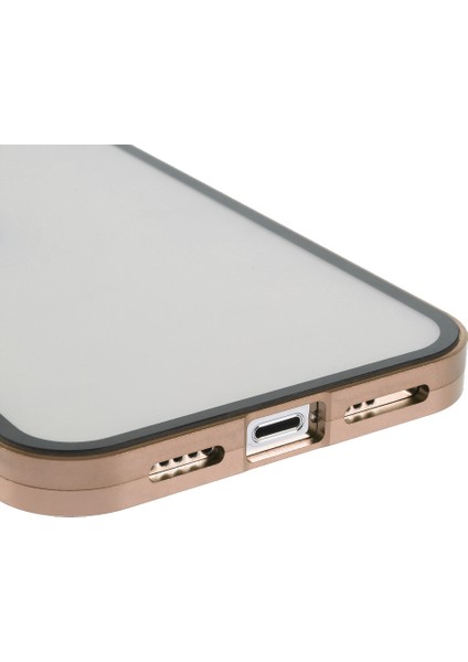 Metal Çerçeve + Çift Taraflı Temperli Cam Tam Kapsama Manyetik Emilim Telefon Kabuğu Kılıfı iPhone 13 Pro Max 6.7 Inç - Altın (Yurt Dışından) indirimleri