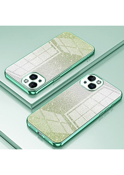 iPhone 14 Cep Telefonu Kılıfı Gradient Glitter Hassas Kesim Tpu Arka Kapak-Yeşil (Yurt Dışından) indirimleri