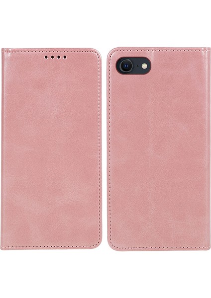 iPhone 16E Kılıfı Manyetik Otomatik Kapanan Deri Telefon Cüzdan Kılıfı-Gül Altını (Yurt Dışından)