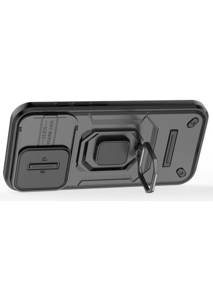 iPhone 16 Kılıf Halkalı Kickstand Pc+Tpu Telefon Kılıfı Lens Kalkanı Ile-Siyah (Yurt Dışından) fiyatları