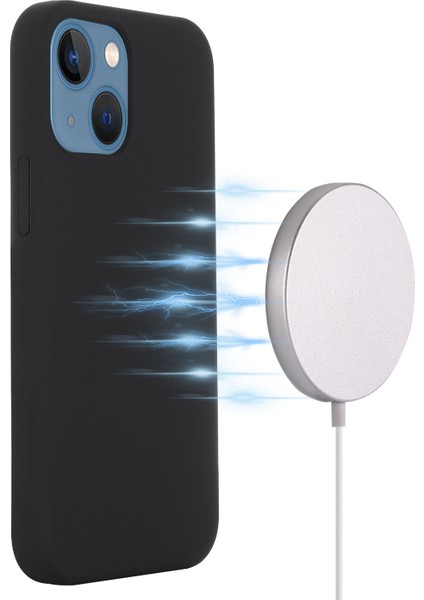 iPhone 14 6.1 Inç Magsafe Kablosuz Şarjlı Telefon Kılıfı ile Uyumlu Yumuşak Çizilmez Silikon Kapak-Siyah (Yurt Dışından) fiyatları