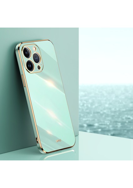 Xınlı iPhone 15 Pro Çizilmez Telefon Arka Kapağı Galvanik Altın Kenar Tpu Kılıf-Camgöbeği (Yurt Dışından) fiyatları